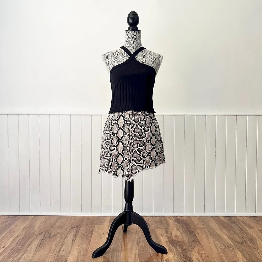 Zara Black Ribbed Halter Neck Crop Top Size M - Picture 10 of 10